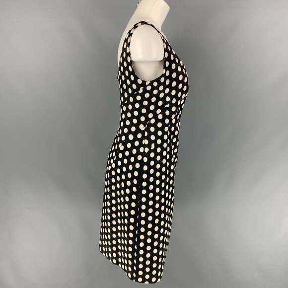 ARMANI COLLEZIONI Black & White Polka Dot Sheath Dress - Picture 3 of 5